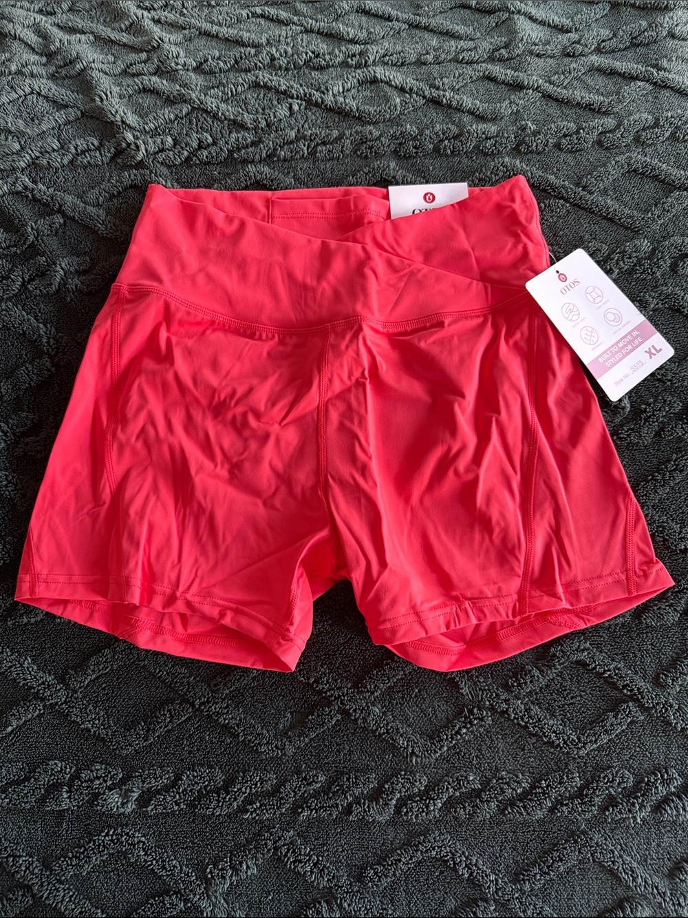 Otos coral pink stretch shorts